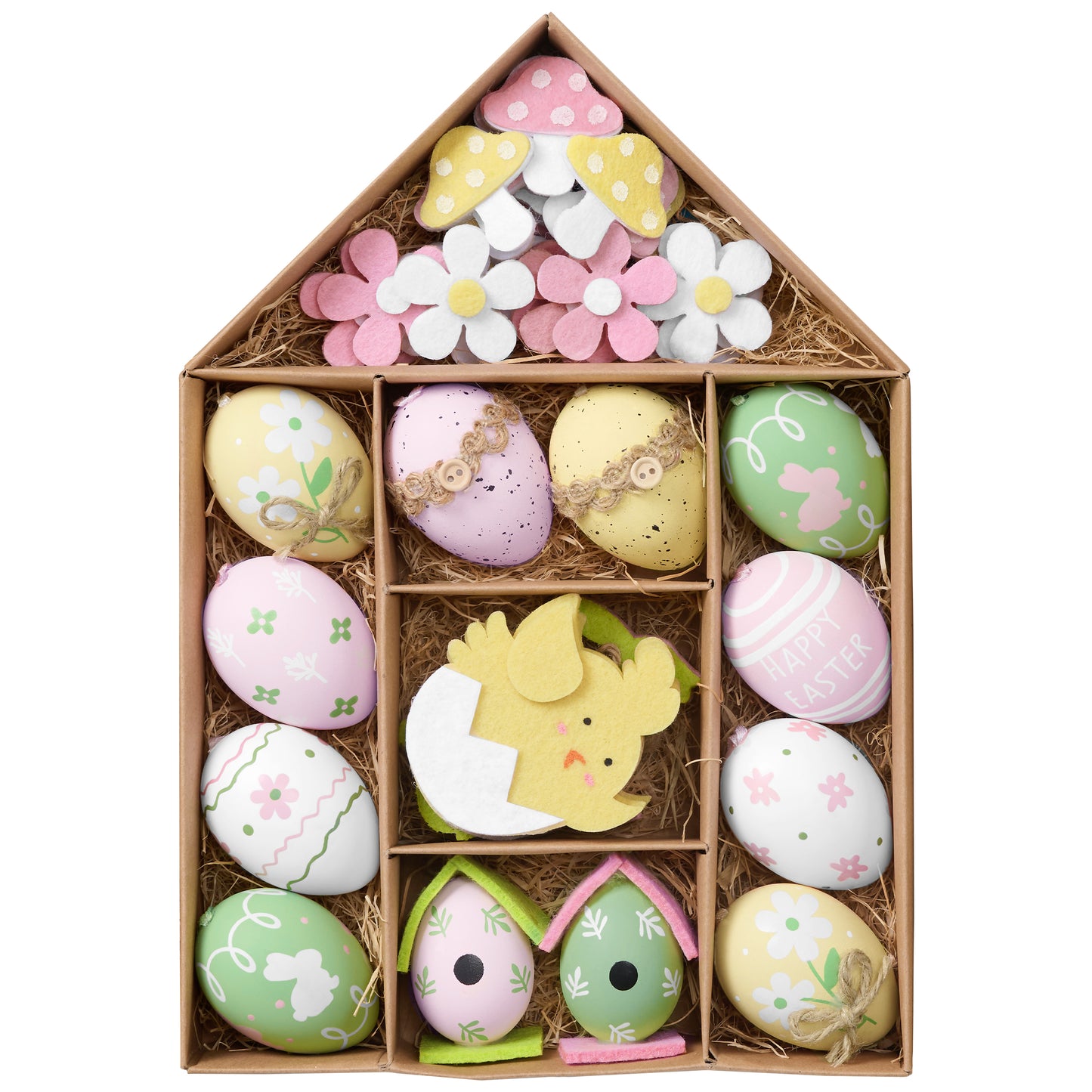Valery Madelyn 40Pcs Easter Eggs Tree Ornaments, 2.36'' Pastel Pink Green Plastic Easter Egg Bulk Tree Decoration, Shatterproof Decorative Hanging Egg for Easter Decorations Spring Holiday Party Decor