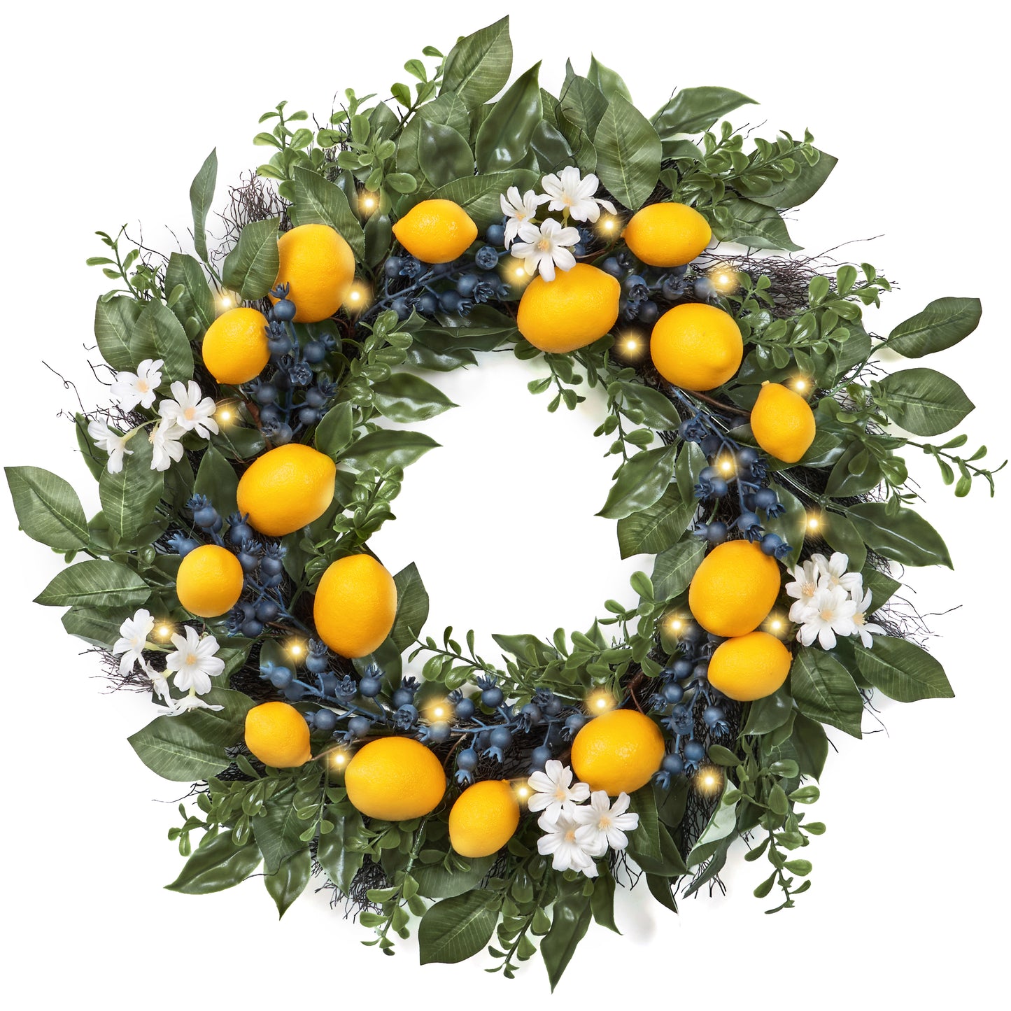 Spring Collapsible Lemon Wreath-24 Inch