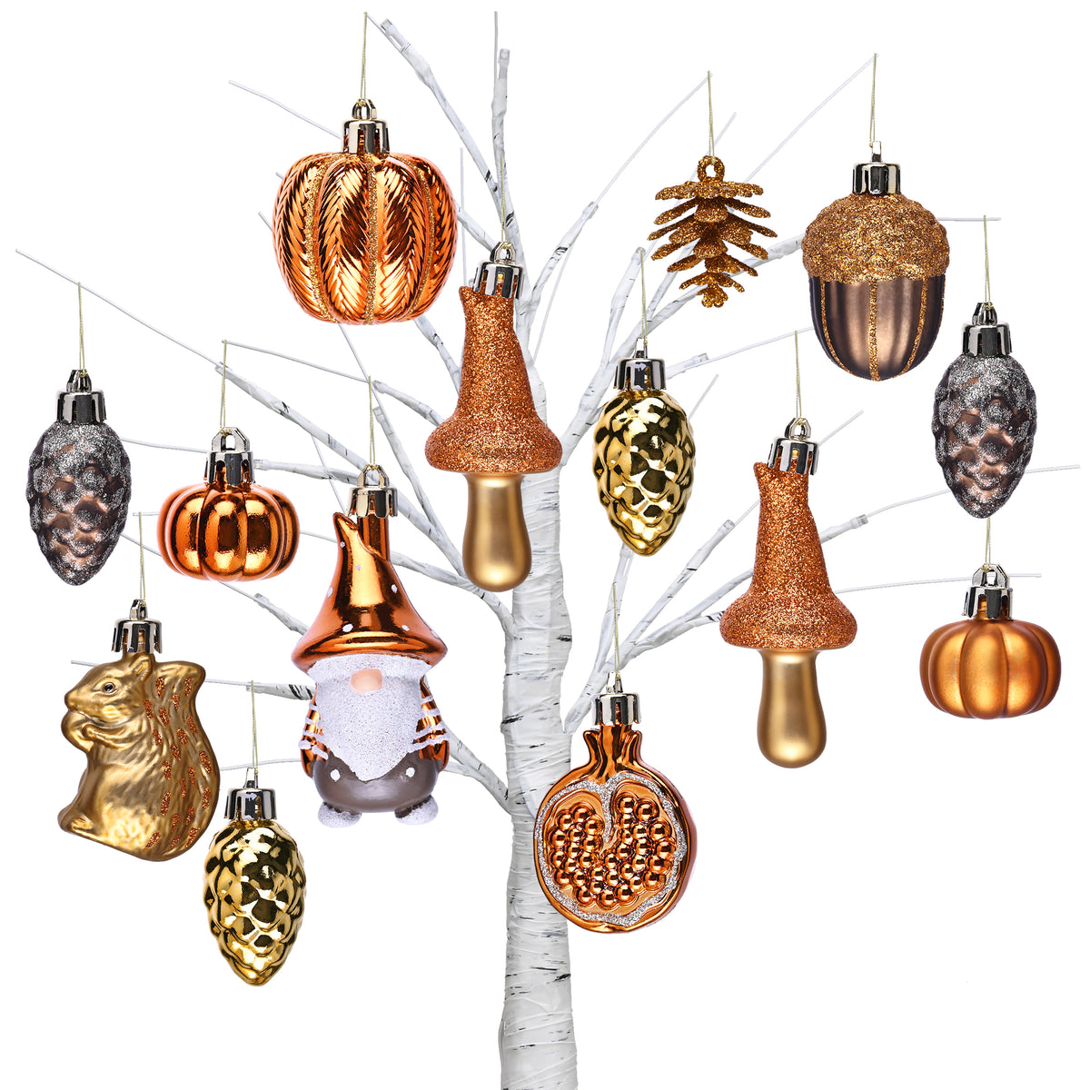 Valery Madelyn 24ct Fall Ornaments Tree Decorations Shatterproof Home Decor