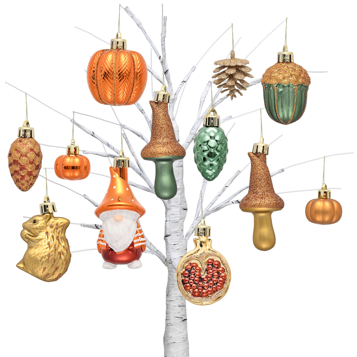 Valery Madelyn 12ct Fall Ornaments Tree Decorations Shatterproof Home Decor