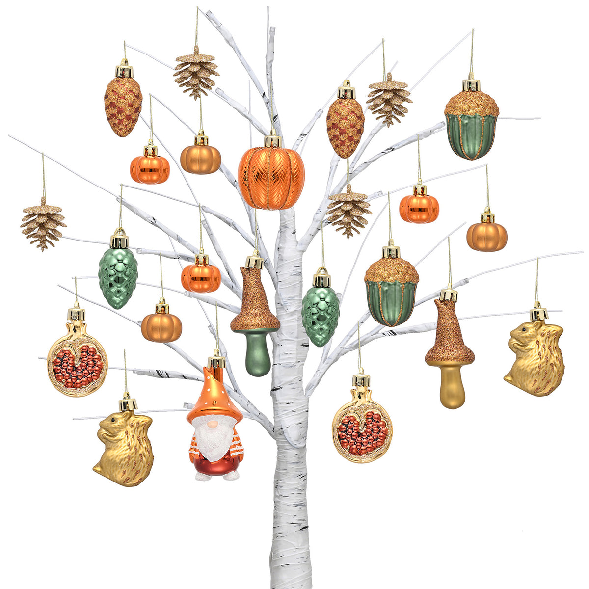 Valery Madelyn 24ct Fall Ornaments Tree Decorations Shatterproof Home Decor