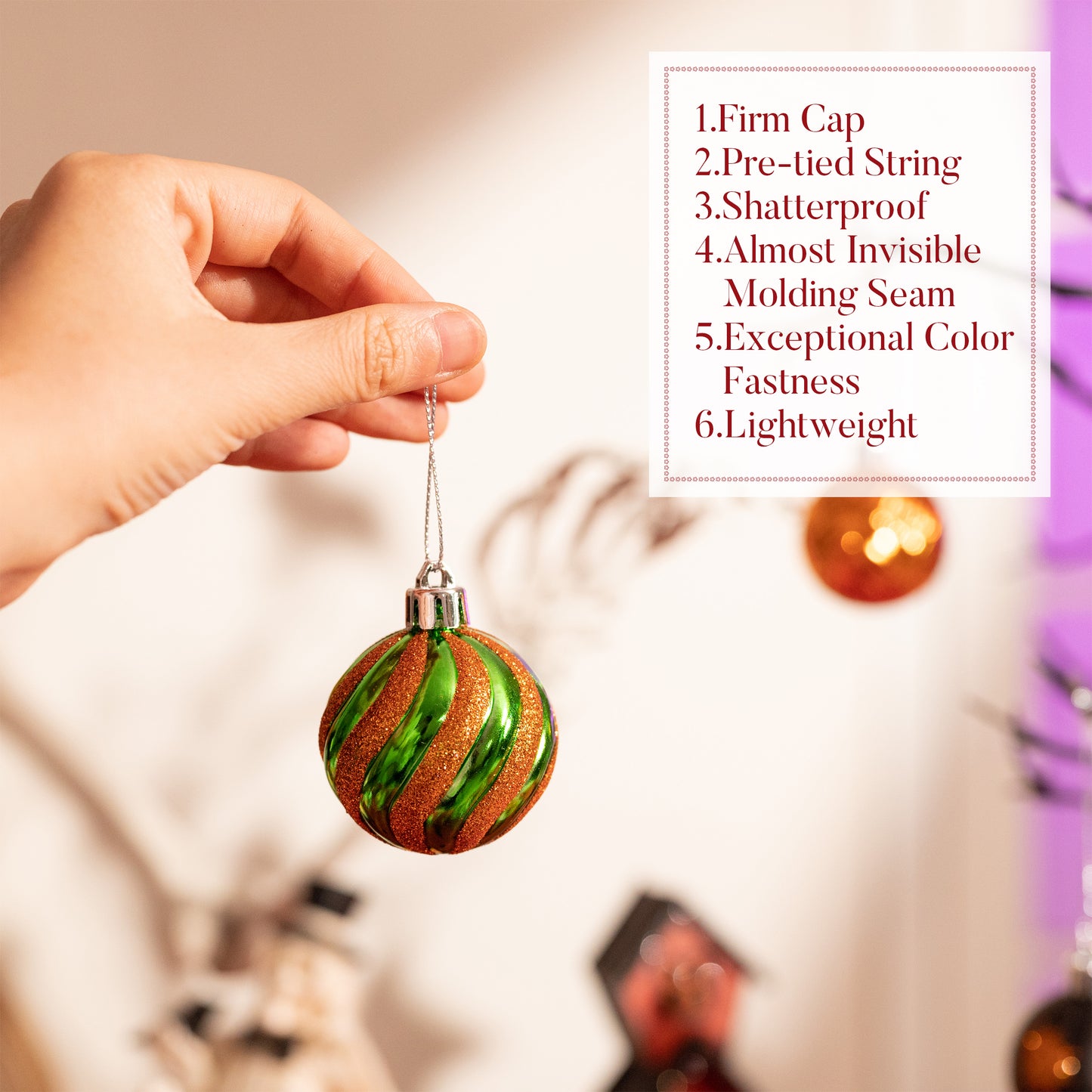 Valery Madelyn 28Pcs Halloween Heart Baubles, Craft Painted Ornaments for Christmas Tree Holiday Party Decor