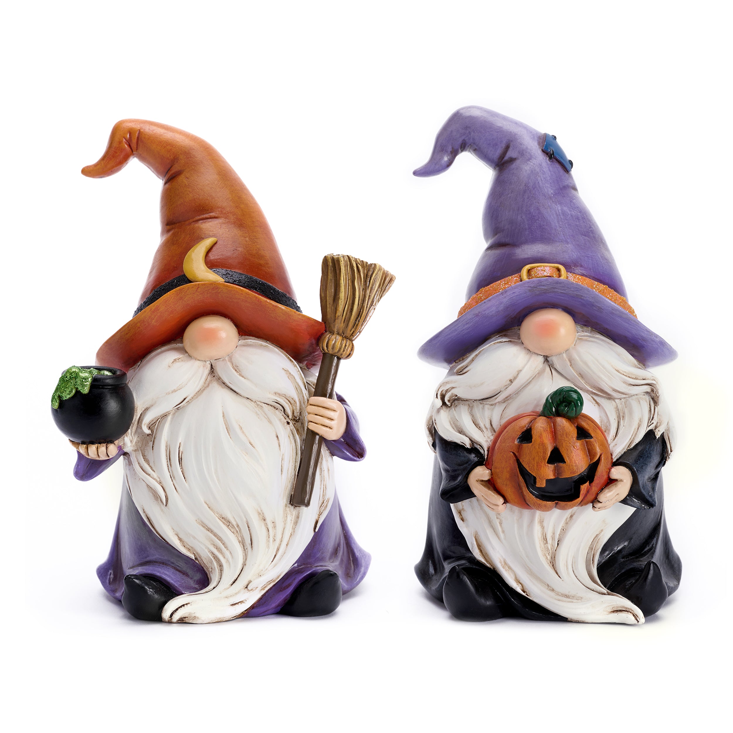 Valery Madelyn 2Pcs Halloween Gnome Set, 3.6" Resin Cute Figurines for Table Garden Indoor Outdoor Decor