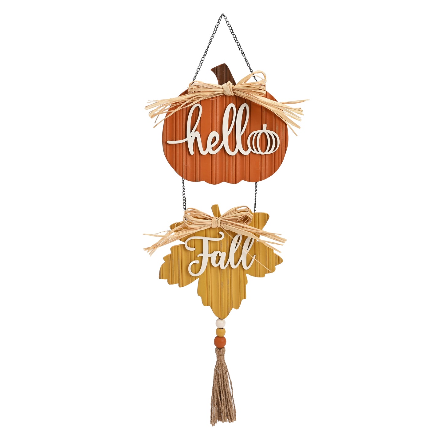 Valery Madelyn Fall Decorations for Home, Fall Wall Decor with Pumpkin and Maple Leaf, Rustic Farmhouse Fall Wreaths, Wooden Pumpkin Decor for Thanksgiving Autumn, 15 inch