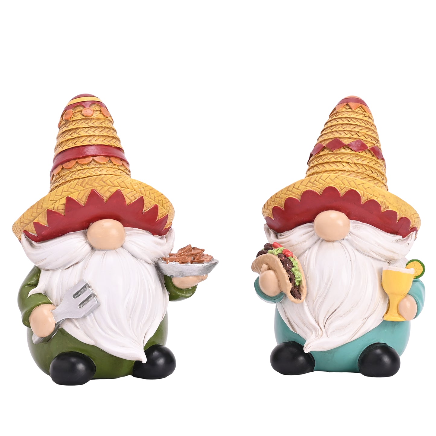 Valery Madelyn Cinco de Mayo Gnomes Decoration, 2Pcs Mexican Fiesta Gnome Figurine Set with Sombrero, Taco & Churros, Resin Tabletop Decor for Tiered Tray, Cinco de Mayo Party Decor & Gift, 6inch