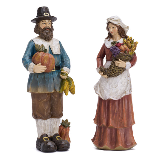 Valery Madelyn Fall Decorations For Home, 2 Pcs Harvest Decor for Table Indoor, Large Set of 2 Funny Thanksgiving Autumn Collectible Figurines Garden Statue Gifts for Room Yard Party Porch 12.5inch
