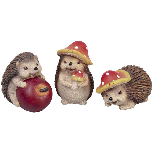Valery Madelyn Fall Hedgehog Table Decor for Home, Medium Set of 3 Autumn Decorations Resin Garden Hedgehog Figurines for Indoor Outdoor Desktop Office Autumn Thanksgiving Decorations, 2.8Inch