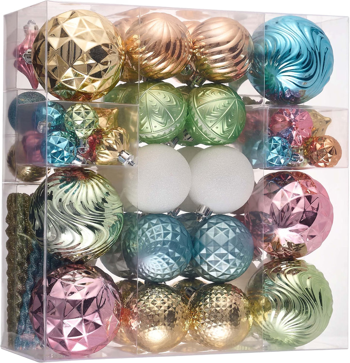Valery Madelyn 100ct Christmas Tree Decorations Ball Ornaments Set Candyland Macaron Pastel Shatterproof Hanging Ornaments Bulk for Fall Thanksgiving Autumn Harvest Xmas Holiday Party Decor