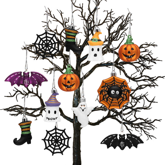 Valery Madelyn ハロウィン飾り ハロウィン オーナメント 12個入り 可愛い 飾りつけ 壁掛け パーティー 装飾 クモの巣 かぼちゃ カボチャ お化け 幽霊 魔女