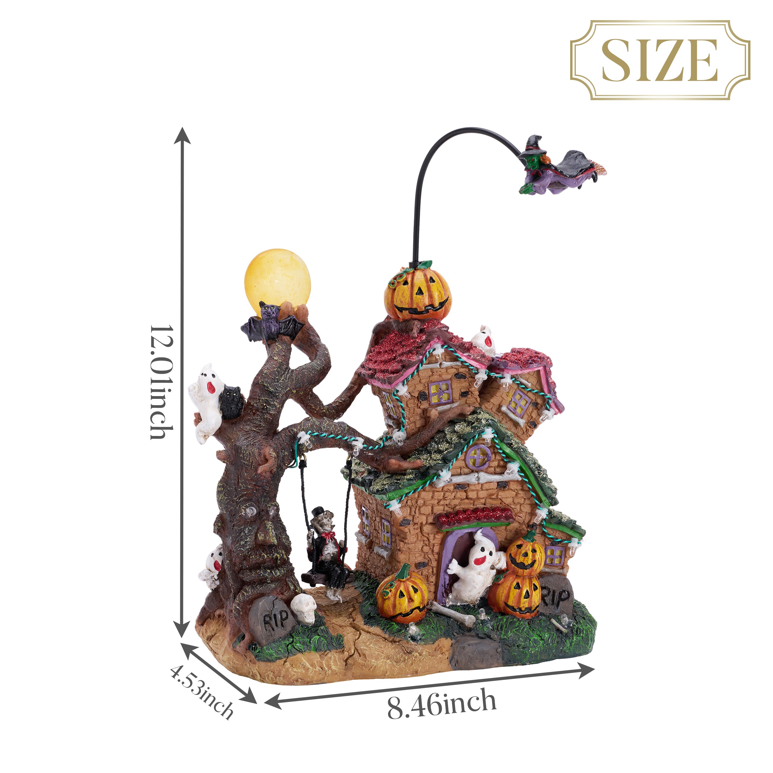 Valery Madelyn Halloween Decorations, Lighted Halloween Village Houses